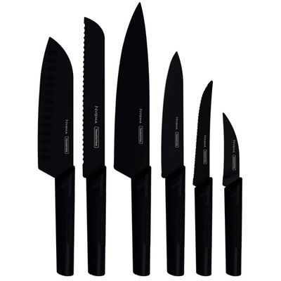 Jogo de Facas Tramontina Nygma Conjunto Aço Inox Cabo Polipropileno 6 Peças Preto