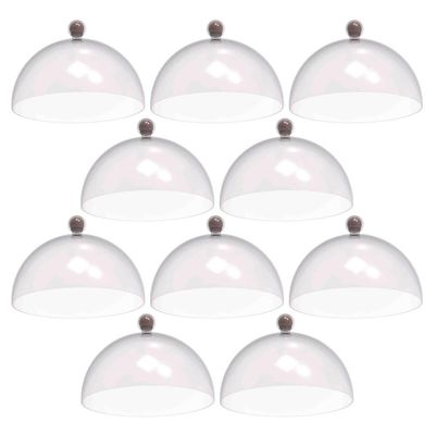 Kit 8 Cúpulas de Plástico 25cm para Doces Bolos Tortas Amêndoa Padaria Hotel Crippa