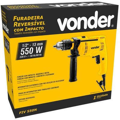 Furadeira de Impacto Martelete 1/2 550w Vonder 220v Fiv 550n Parafusadeira