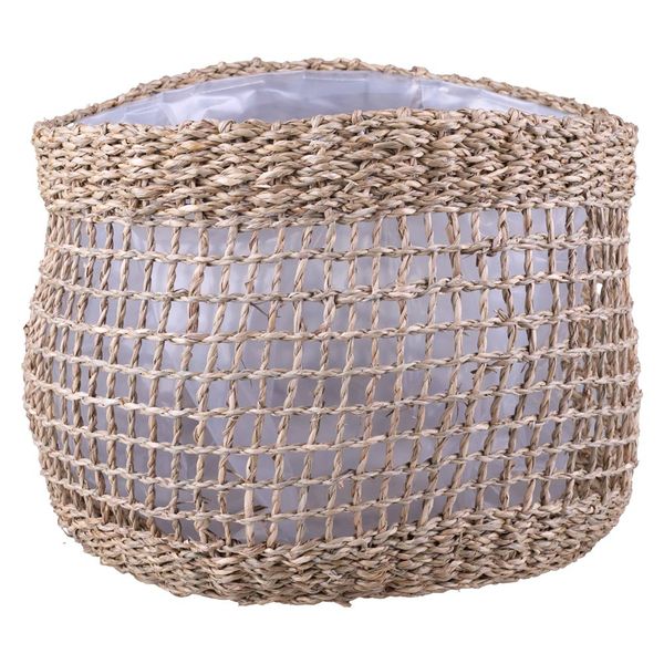 Cesto Decorativo Redondo Cazza Cabana 30x20x26cm