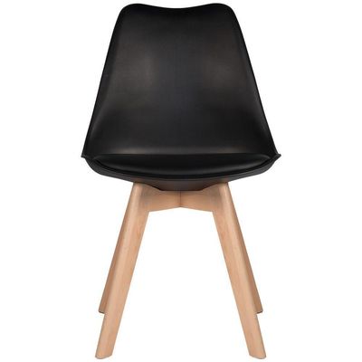 Kit 6 Cadeiras Tendencia Leda Saarinen Estofada Moderna Sala Jantar Cozinha Preta