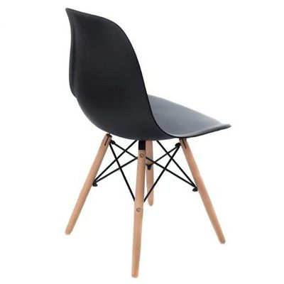 Conjunto 4 Cadeiras Concha Sala Jantar Cozinha Eiffel Pé Palito Preto