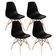 Conjunto 4 Cadeiras Concha Sala Jantar Cozinha Eiffel Pé Palito Preto