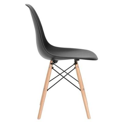 Conjunto 4 Cadeiras Concha Sala Jantar Cozinha Eiffel Pé Palito Preto