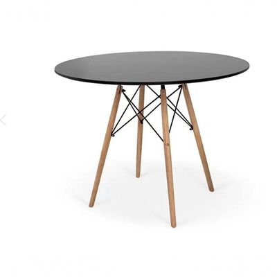 Mesa Eiffel Preta 80cm Madeira Ideal Para Cozinha Sala De Jantar Ou Escritório
