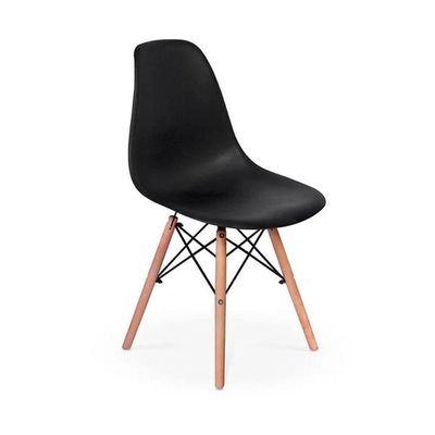 Kit Mesa Redonda Eames 70 Cm Preto + 2 Cadeiras Eiffel Dsw Preto