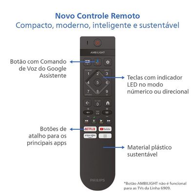 Smart TV Philips 32 HD Google TV Comando De Voz HDR HDMI Preto Bivolt