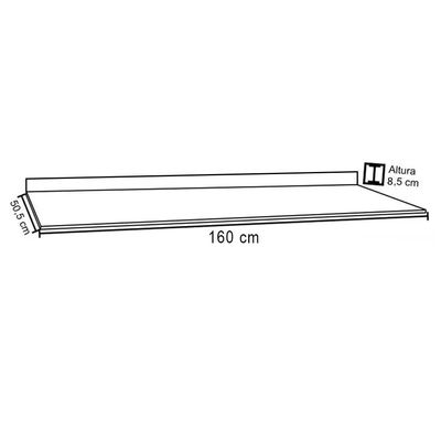 Tampo Para Balcão De Cozinha 160cm Mdp Castanho - Lumil