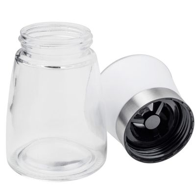 2 Moedores de Pimenta Sal Temperos 170ml Lyor em Vidro com Moinhos de Cerâmica e Tampa