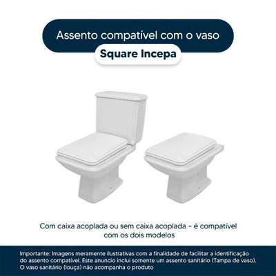 Tampa De Vaso Square Ambar (cinza Escuro) Para Bacia Incepa
