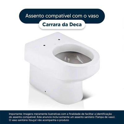 Tampa De Vaso Poliéster Decorada Borboleta Carrara Branco Para Louça Deca