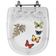 Tampa De Vaso Poliéster Decorada Borboleta Carrara Branco Para Louça Deca