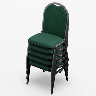 Kit 4 Cadeiras Hoteleiras Auditório Empilhável Linho M23 Verde - Mpozenato