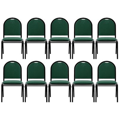 Kit 10 Cadeiras Hoteleiras Auditório Empilhável Linho M23 Verde - Mpozenato