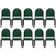 Kit 10 Cadeiras Hoteleiras Auditório Empilhável Linho M23 Verde - Mpozenato