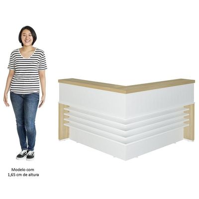 Balcão De Em L 147x147cm Corp A06 Carvalho-branco - Mpozenato