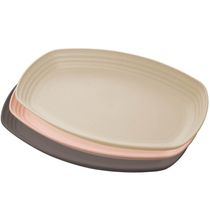 6 Petisqueiras Bambu Plástico Lines Lyor Sortidas 29x18cm Retangular Travessas Frios