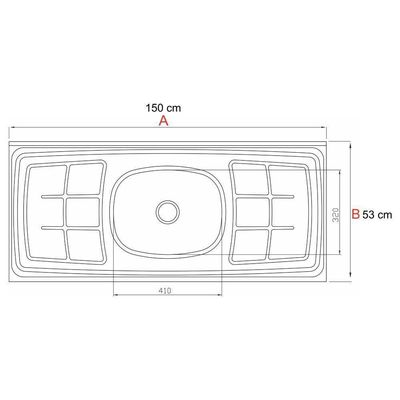 Balcão Gabinete Com Pia Inox 150cm Lisboa - Lumil Móveis Branco-castanho