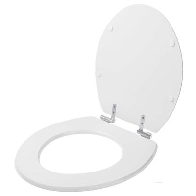 Tampa De Vaso Poliester Com Amortecedor Leiria Branco Para Bacia Luzarte