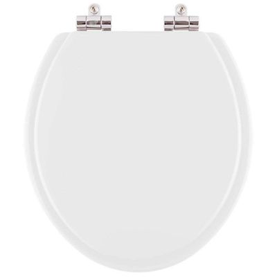 Tampa De Vaso Poliester Com Amortecedor Leiria Branco Para Bacia Luzarte