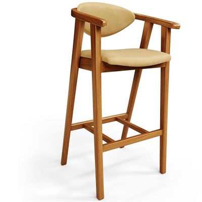Kit 4 Banquetas Alta Para Cozinha Bancada Bar Sala De Jantar Fixa Cecília L02 Couríssimo Casco Fendi - Lyam Decor
