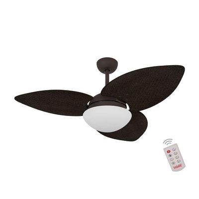 Ventilador De Teto Marrom Texturizado 3 Pás 220v C/ Controle 220V