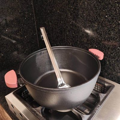 Kit 12 Colheres para Restaurante Inox Grandes para Servir Arroz Cabo Longo Utensílios de Cozinha