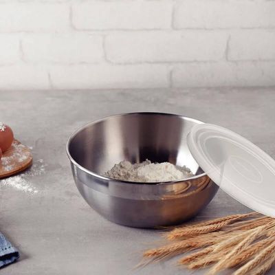 Jogo de Potes em Aço Inox com Tampa Plástica Tramontina Freezinox 3 Peças