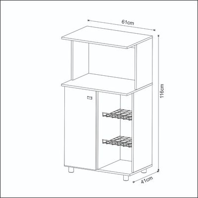 Balcão Multiuso com 1 Porta e 2 Cestos para Fruteira BF3207 Branco Tecnomobili