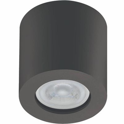 Spot de Sobrepor Redondo Preto Bivolt MR16 Luminária de Teto em Poliestireno Dital Zoom