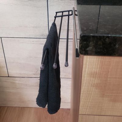 Porta Pano de Prato Triplo Preto Suporte Cozinha de Corrediça Deslizante Armário