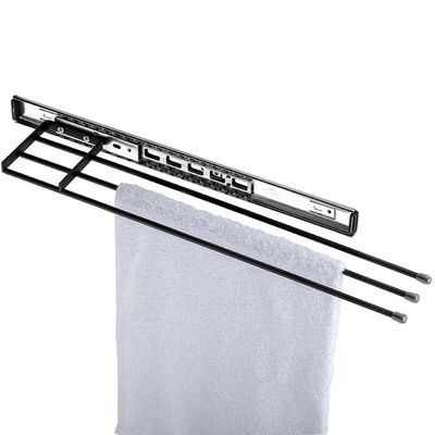 Porta Pano de Prato Triplo Preto Suporte Cozinha de Corrediça Deslizante Armário
