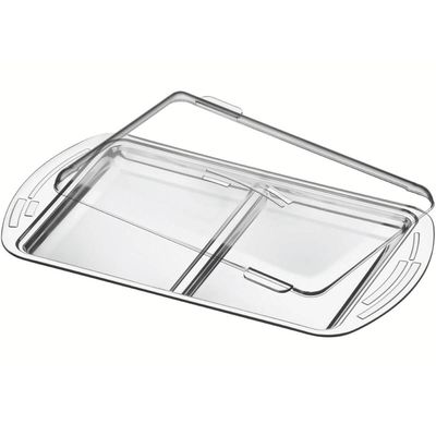 Porta Frios Tramontina Ciclo em Aço Inox com Tampa de Plástico com Divisória Queijos e Presunto