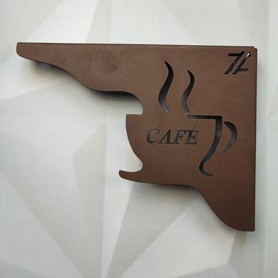 Mão Francesa Marrom Decorativa 20cm Cantinho do Café Xícara Aço Zarg