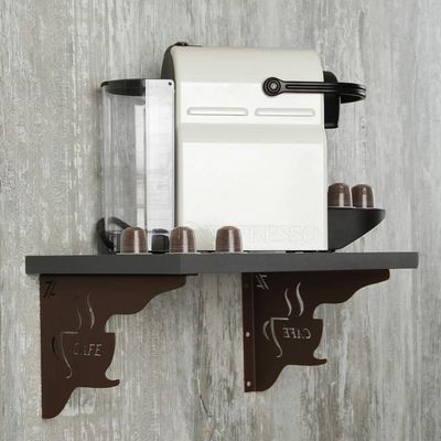 Mão Francesa Marrom Decorativa 20cm Cantinho do Café Xícara Aço Zarg