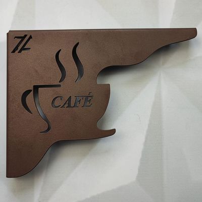 Mão Francesa Marrom Decorativa 20cm Cantinho do Café Xícara Aço Zarg