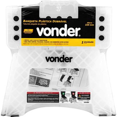 Banqueta plástica dobrável transparente altura 220 mm VONDER