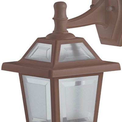 Arandela Colonial Marrom E27 Luminária de Parede Varanda Jardim Suporte Superior