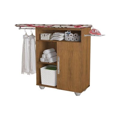 Tábua De Passar Roupas Clean Com Organizador E Cabideiro Freijó