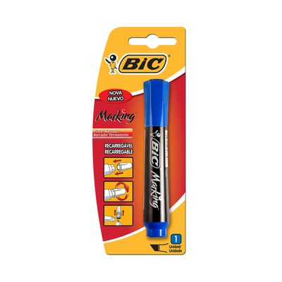 Marcador Permanente Bic Recarregável Azul