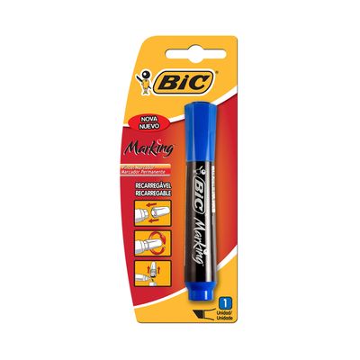 Marcador Permanente Bic Recarregável Azul