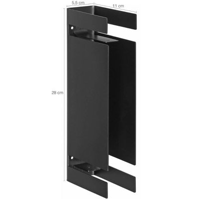 Kit 2 Mãos Francesas Pretas Suportes para Prateleiras MDF 1,5cm Duplo Aço Carbono Masutti