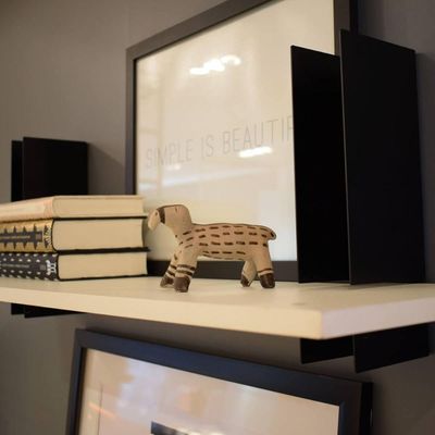 Mão Francesa Masutti Preta Suporte para Prateleira MDF 1,5cm Reforçado Sala Escritório Quarto
