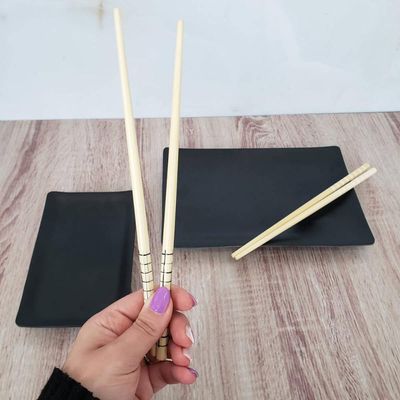 24 Pares de Hashi para Restaurante Bambu Comida Japonesa Sushi Sashimi 24cm Geométrico