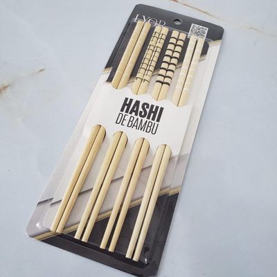 24 Pares de Hashi para Restaurante Bambu Comida Japonesa Sushi Sashimi 24cm Geométrico