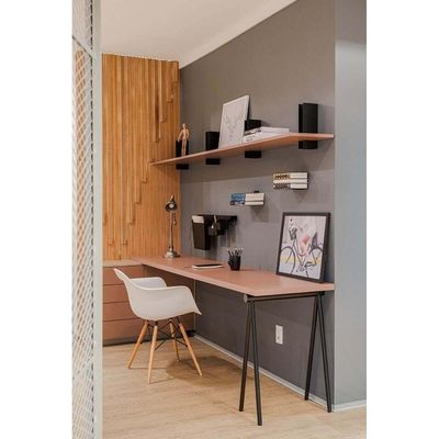 Pé de Mesa Preto Cavalete Aço Metal Para Mesa Escritório Jantar Masutti 27,5x73x54cm
