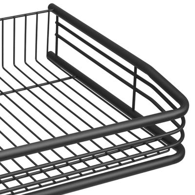 Gaveta Multiuso 27x47x13cm Preta Fruteira Aramada Masutti Deslizante 3 Distanciadores