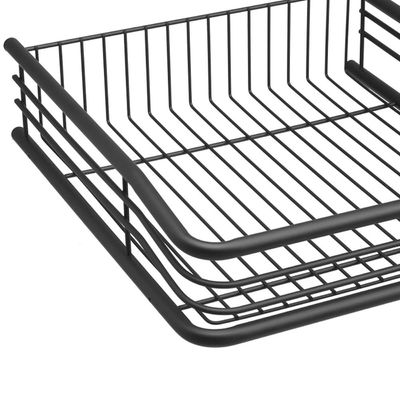 Gaveta Multiuso 27x47x13cm Preta Fruteira Aramada Masutti Deslizante 3 Distanciadores