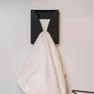Gancho Inox Preto 5x8cm Pendurador de Toalha Mini Organize Masutti Copat