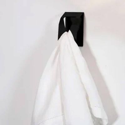 Gancho Inox Preto 5x8cm Pendurador de Toalha Mini Organize Masutti Copat